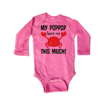 

Inktastic My PopPop Loves Me gift Gift Baby Boy or Baby Girl Long Sleeve Bodysuit