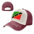 thumbnail image 7 of Men Women St.Kitts And Nevis Large Flag Distressed Twill Cotton Baseball Cap Vintage Adjustable Dad Hat, 7 of 7