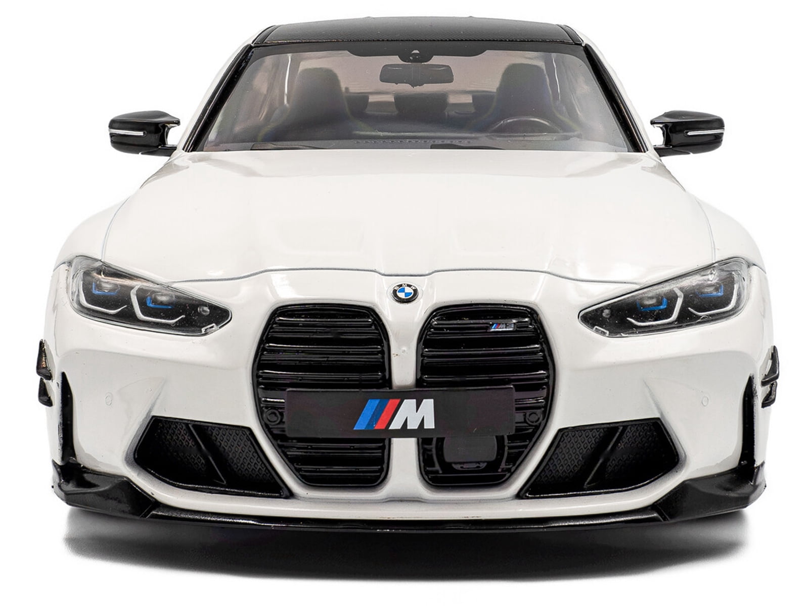 2024 BMW M3 Competition Alpine White with Carbon Top 1/18 Diecast Model Car by Solido