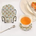 thumbnail image 5 of Haosy Set of 6 Drink Woven Coaster with Holder Heat Resistant Non-Slip Bar Coasters 4 Inches Bunnies Easter Baskets Carrots, 5 of 7