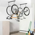 thumbnail image 4 of Ceiling Mounted Bike Rack for Garage, Space-Saving Ceiling Bike Storage for 4 Bikes(Horizontally)/8 Bikes(Vertically), Adjustable Bike Hooks for Road Mountain Bikes, 4 of 9