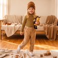 thumbnail image 6 of Girls Striped Turtleneck Shirt Kids Long Sleeve Mock Neck Layering Tee Fall Winter School Casual Top, 6 of 8