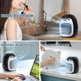 thumbnail image 2 of Lindo pingüino ventilador de aire acondicionado portátil, enfriador de aire inalámbrico USB recargable, espacio personal mini evaporativo, humidificador silencioso de 3 velocidades Misting Fa, 2 of 5