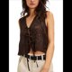 thumbnail image 1 of Chaleco con Lazo Frontal para Mujer, Camiseta Sin Mangas con Bordado Floral Y2K, Cuello en V, Top Corto, Lindas Camisetas para Salir. Negro M, 1 of 8