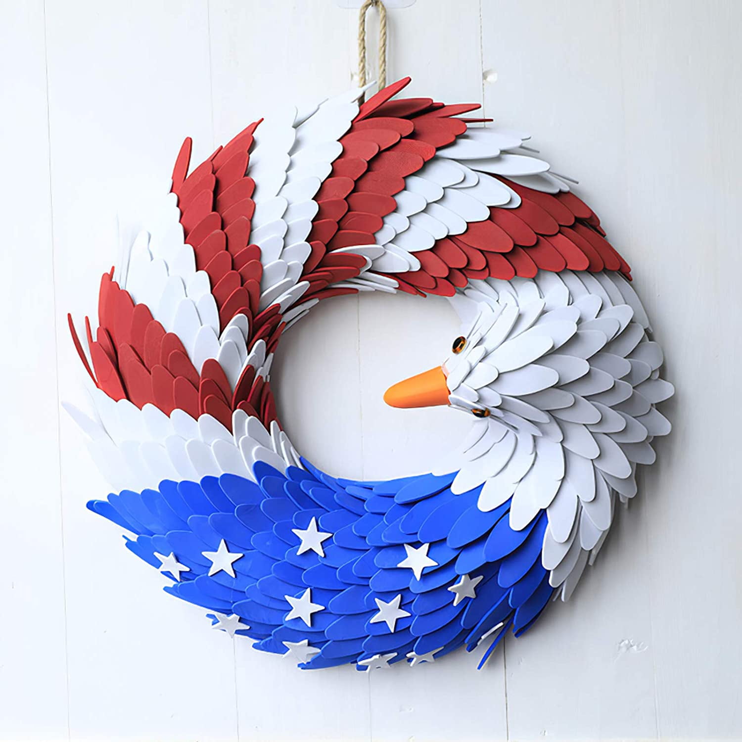 Windfall American Eagle Wreath, Patriotic Flag Garland, Handcrafted
