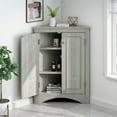 thumbnail image 3 of Freestanding Floor Triangle Bathroom Storage Cabinet with Adjustable Shelves for Kitchen Oak, 3 of 5