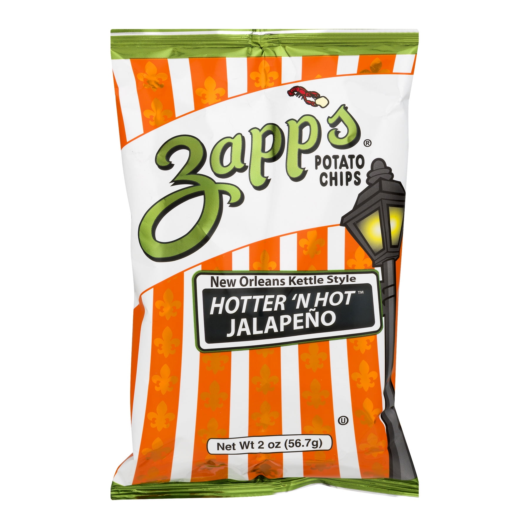 Zapp's New Orleans Kettle Style Potato Chips Hotter 'N Hot Jalapeno