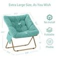 thumbnail image 4 of HABUTWAY Comfy Saucer Chair, Foldable Living Room Chairs, Soft Faux Fur Lounge Chair for Bedroom, Reading Chairs for Adults, Kids, X-Large (Faux Fur-Mint), 4 of 6
