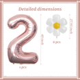 thumbnail image 2 of Set de globos Antwhale número 40" en oro rosa con margaritas, 2 of 4