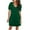 Green, variant on Pejock Women's 2023 Summer Casual Beach Dresses V Neck Short Sleeve Party Club Mini T Shirt Dress Sun Dress Green XL (US Size: 10)