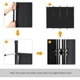 thumbnail image 4 of REDCAMP 6.7FT Tall Folding Room Divider, 4 Panel Portable Room Partition, Indoor Outdoor Privacy Screen Wall Dividers for Bedroom Dining Room Office Restaurant Hospital, 80" W x 68" H, Black, 4 of 6