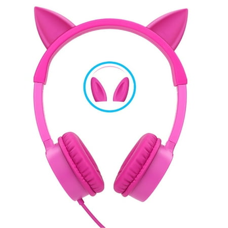 Headphone,Kids headphone 2 in 1 Cat/Bunny Ear Wired On-Ear Headphones Headsets with 85dB Volume Limited, Children for Kids