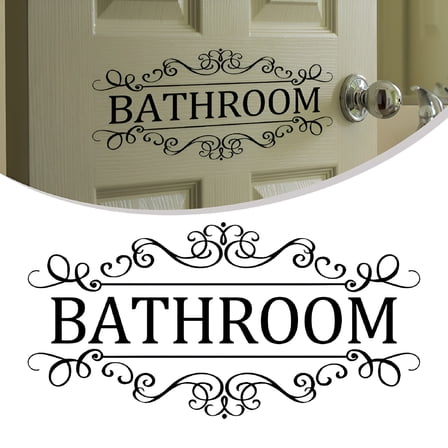 LAMIRO Bathroom Rules Door Sign Wall Sticker Decor
