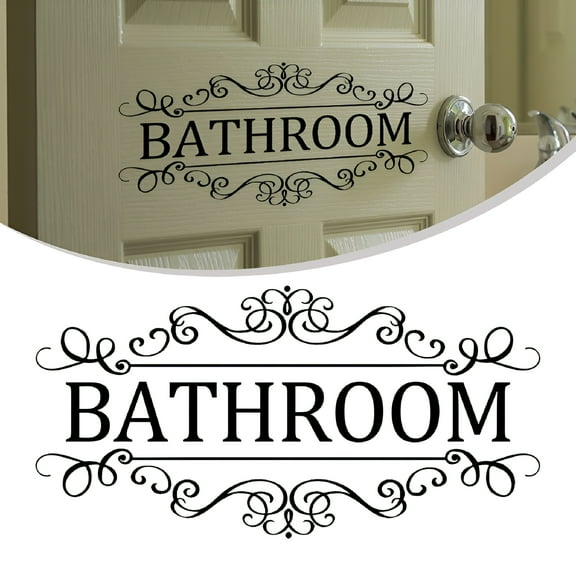 LAMIRO Bathroom Rules Door Sign Wall Sticker Decor
