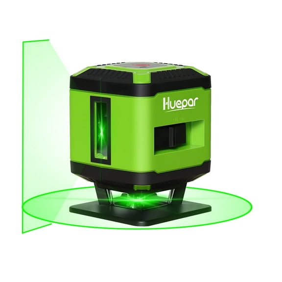 Huepar Tiling Floor Laser Level 360 Degree Green Beam Floor Laser Level Tools Installation for Tile Laying with Magnetic Bracket