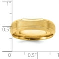 thumbnail image 3 of 14k Yellow Gold 6mm Lightweight Comfort Fit Brushed Satin/Polished Line Edge Wedding Band Size 10 YB103L, 3 of 3