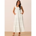 thumbnail image 3 of DARING DIVA Scoop Neck Ruffle Tiered Maxi Dress S White, 3 of 4