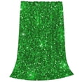 thumbnail image 2 of Honeii Green Glitter Print Fleece Blanket - Throw Blanket for Bed, Sofa, Couch, Camping, and Travel , Microplush Ultra Soft Warm Blanket-40"x30", 2 of 7