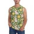 thumbnail image 2 of Lsque Happy Easter Print Men's Cotton Blend Sleeveless Muscle Shirts (S-3XL)- Moisture Wicking, Odor Protection, UPF 30+,Medium, 2 of 8