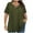 Army Green, variant on Besolor Plus Size Tops for Women Criss Cross V Neck Short Sleeve Shirts Polka Dots Casual Loose Summer Blouse Tees