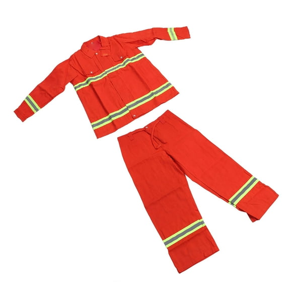 Flame Resistant Safety Suit, Heat Insulation Protective Clothing Thermal Insulation Protective Clothes with Reflective Strip Zip Up Cotton Apparel Fire Resistant Safety Clothes