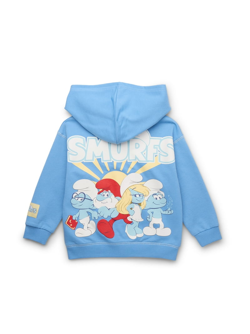 Smurfs Toddler Boys Full-Zip Hoodie with Front and Back Graphics