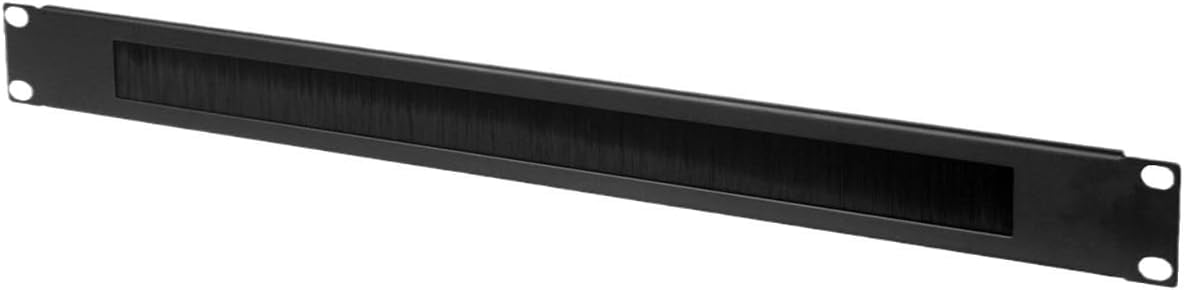 FEFEFW-Professional 1U 19” Rack Mount Brush Panel | Heavy-Duty Steel Cable Management Accessory | Dust-Reducing Nylon Bristles | Server Room & Data Center Cable Organizer