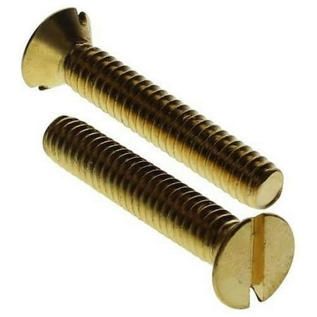 

X 1 Brass Machine Flat Countersunk Head Slotted Drive - (Pack Of 100 Pcs) Solid Brass Plain Finish Length: 1 Inches Thread Size: -32 Coarse Thread UNC