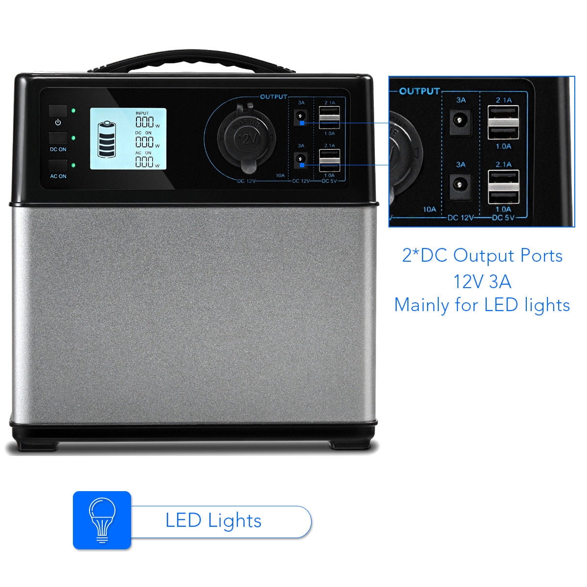 Gymax 400Wh Portable Solar Power Generator Supply Energy Storage 4*USB/2AC&DC Inverter Gymax 400Wh Portable Solar Power Generator Supply Energy Storage 4*USB/2AC&DC Inverter