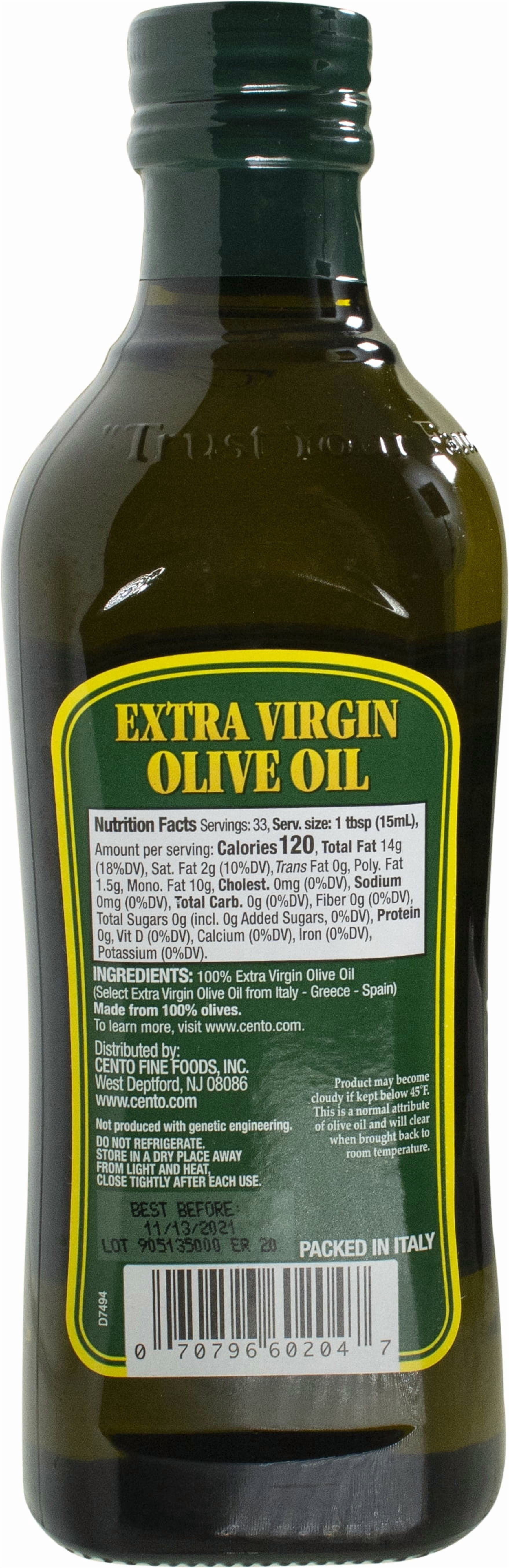Cento Olive Oil Extra Virgin, 16.9 fl oz - allergens not contained