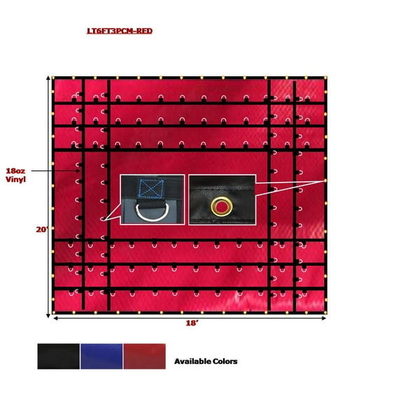 Heavy Duty 18oz Steel Tarp 20x18  - Red
