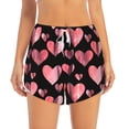 thumbnail image 3 of Uemuo Hearts Pattern Women's Athletic Shorts High Waisted Running Shorts with Liner Pockets Gym Elastic Workout Shorts-Medium, 3 of 9