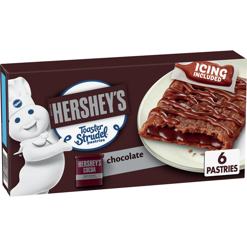 Pillsbury Toaster Strudel, Chocolate, Frozen Pastries, 6 ct, 11.7 oz