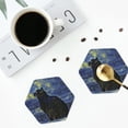 thumbnail image 5 of Disketp Shambhala Cat Funny Coasters,6 Pcs Leather Coasters With Holder, Perfect Housewarming Hostess Gifts,Protect Furniture From Water Marks Scratch And Damage, 5 of 9
