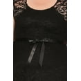 thumbnail image 5 of Women's Plus Size Sleeveless Lace Floral Elegant Cocktail Dress with satin belted, 5 of 6