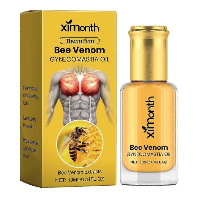 1-3pcs Mens Thermo Bee-Venom Gynecomastia Tightening Oil Natural Chest Enhancer Massage Oil Gift for Men