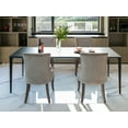 thumbnail image 4 of Dining Chairs Set of 8, Kitchen & Dining Room Chairs, Fabric Upholstered Dinning Chairs, Sillas De Comedor, Nailhead Trim, Wood Legs (Beige, 8 Pcs), 4 of 11