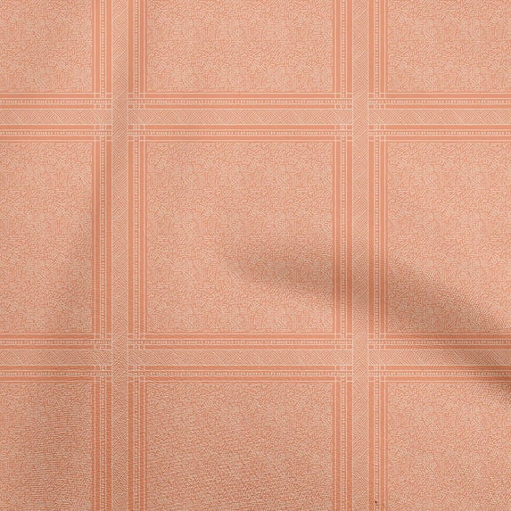 oneOone Cotton Cambric Orange Fabric Geometric Sewing Material Print Fabric By The Yard 42 Inch Wide
