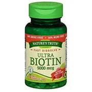 4 Pack - Nature's Truth Ultra Biotin 5,000 mcg Fast Dissolve Tabs Berry Flavor, 78 ea
