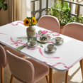 thumbnail image 3 of Pink Tulip Floral Table Cloths for 6 Foot Rectangle Tables, Spring Flowers Romantic Modern Art Patio Waterproof Elastic Fitted Tablecloths, Washable Rectangular Table Cover for Camping, 3 of 8