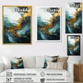 thumbnail image 4 of Designart "White Marble Waterfall with Gold and Green Accents I" Abstract Canvas Wall Art - Modern Gold Abstract Painting Living Room Canvas Art, 4 of 6