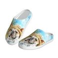 thumbnail image 2 of Daiia French Bulldog Sunflowers Bubbles Print Women’s Fuzzy Slippers Memory Foam Lightweight House Shoes Cozy Loafer Flannel House Shoes-46/47, 2 of 7