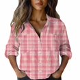 thumbnail image 2 of Endives Womens Button Down Shirt Long Sleeve Print Long Sleeve Shirts Ladies Blouses Womens Top Spring Outfit, 2 of 5