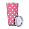 thumbnail image 2 of KLL Dots On Rose Red Background Print 40oz Stainless Steel Insulated Car Cup with Spillproof Lid - Keep Your Drink Hot or Cold on the Go-Straw Two-piece Set, 2 of 8