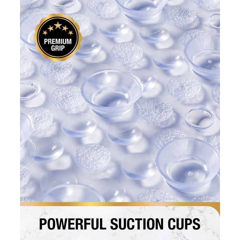HITSLAM 35x16 Oval Non-Slip Bath Mat with Suction Cups, Clear photo 4