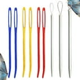 thumbnail image 2 of Spatiy 9pcs Aluminum Bent Tip Tapestry Color Metal Eye Big Eye Sewing Metal for DIY Knitting Crochet, 2 of 7