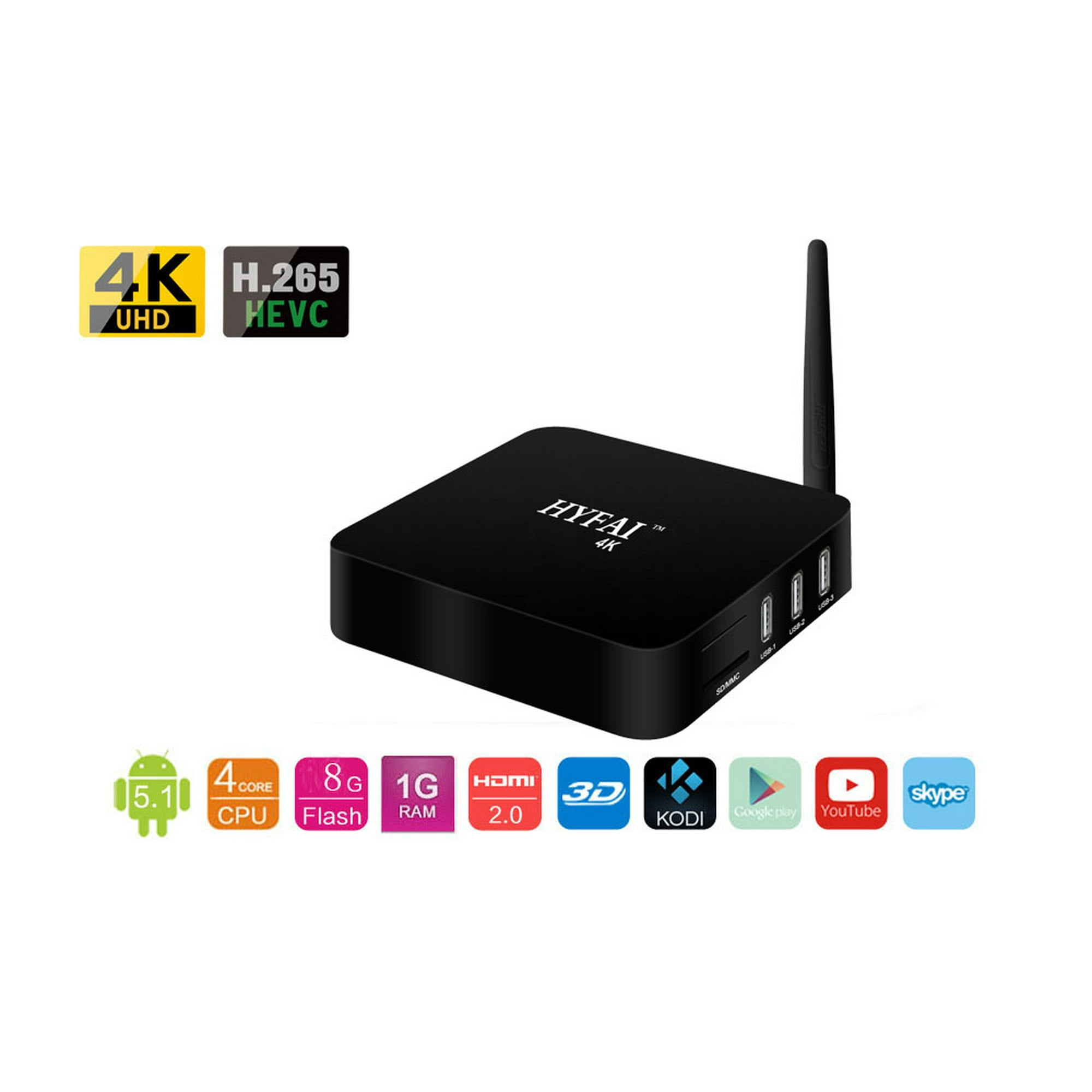 HYFAI Android 6.0 TV Box Rockchip RK3229 Quad Core 1G RAM 8G