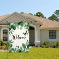 thumbnail image 2 of AMHNF Linen Garden Flag with Green Leaves and Butterfly Welcome Sign for Spring Summer Home Outdoor Garden Yard Door Decor 12x18 inch, 2 of 5