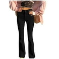 thumbnail image 1 of Gibobby Pantalones deportivos mujer Pantalones de chándal, ropa de calle, pantalones Vintage para mujer, pantalones acampanados con cintura vaquera(Negro,CH), 1 of 3