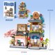 thumbnail image 1 of Bloques de Construcción Mini Escena Callejera 180° Plegable, Tienda Armable de Osito/Conejito/Capibara, Modelo Decorativo y Rompecabezas Educativo, 1 of 2